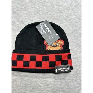 Five Nights At‎ Freddy's  Black With RED Knit Beanie New